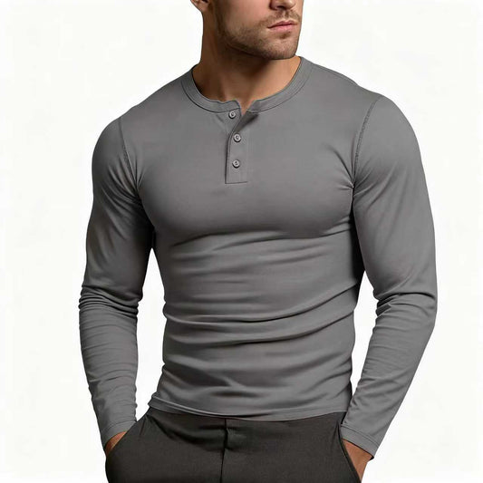 Henley Shirt Herren | Slim Fit & Langarm