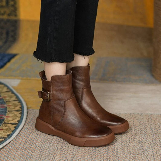 Stiefeletten für Damen, seitlicher Schnallenverschluss | Komfortpassform